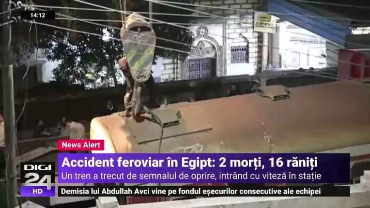 Doi morti si 16 raniti, dupa ce un tren a deraiat in Egipt