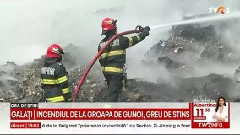Incendiu la groapa de gunoi de la Galati