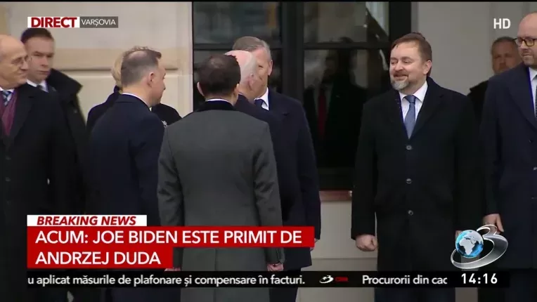 Joe Biden, primit la Palatul Prezidential din Varsovia