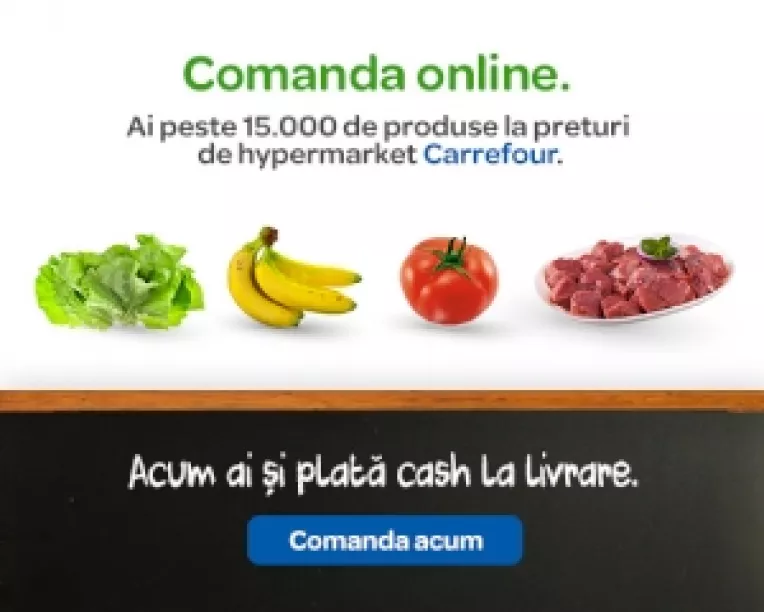 Plata cash la livrarea comenzii (ramburs), un nou serviciu simplu si rapid 
accesibil clientilor www.Carrefour-Online.ro 